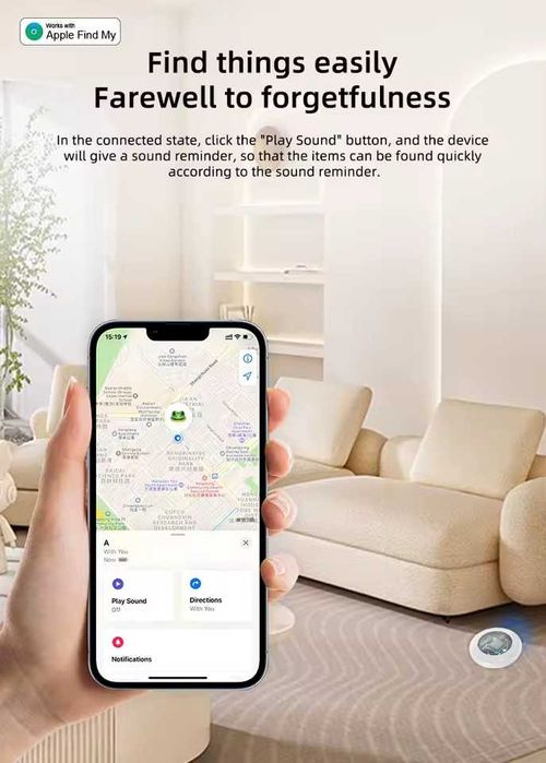 Lucid Tag – GPS тракер, съвместим с Apple Find My за вещи, ключ и др.