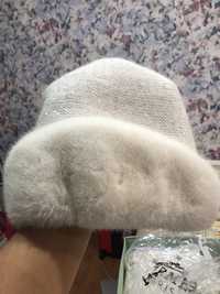 Зимняя шапка комбинировання с мехом норки