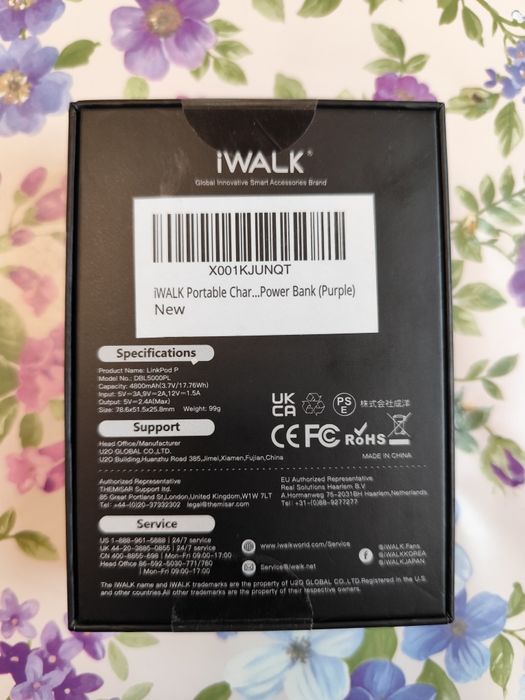 Baterie externa iWalk Dbl5000pl mov noua sigilata