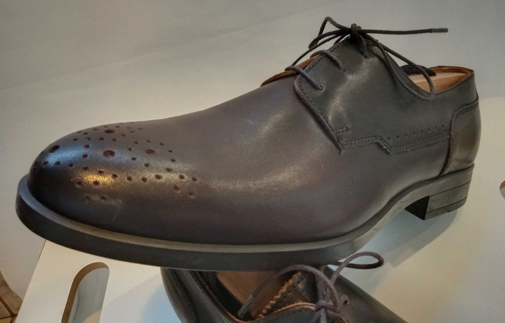 Pantofi derby cap toe de lux Minelli Italy 39 40 piele naturala