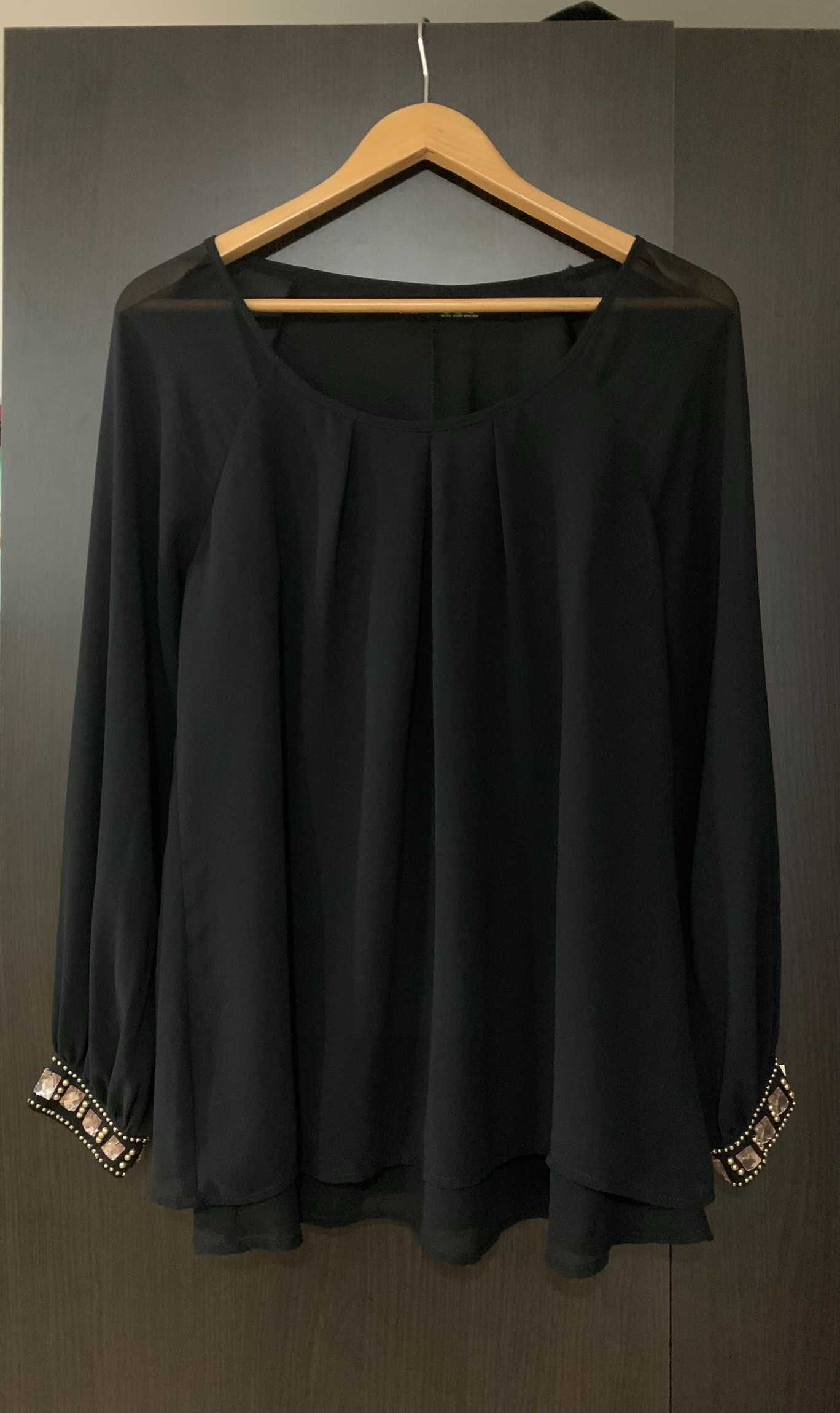 Bluza transparenta neagra pentru ocazie