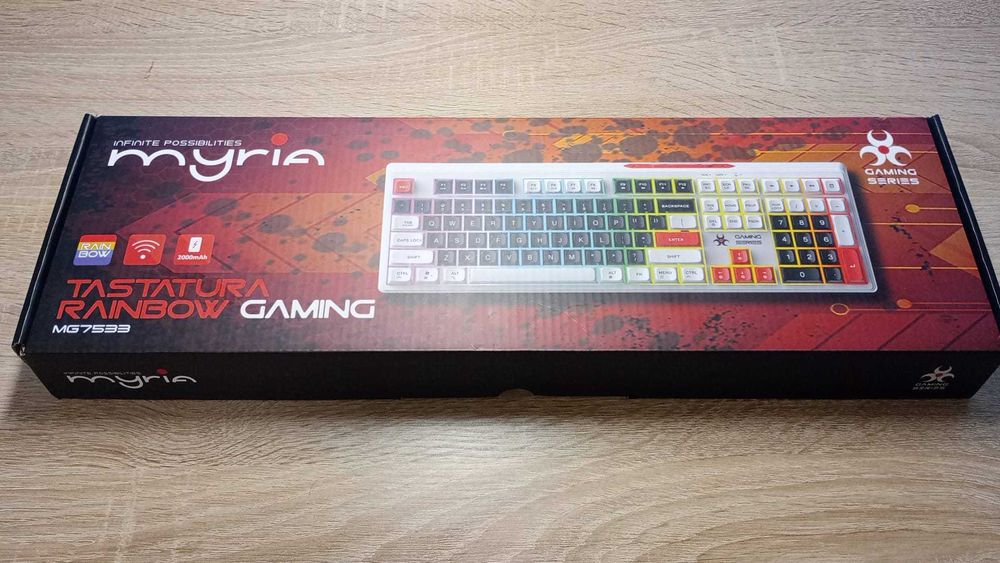 Tastatura Gaming Wireless MYRIA MY7533, USB, Layout US, multicolor