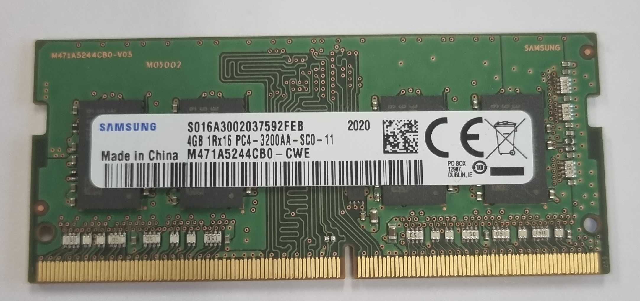 4 GB RAM SODIMM memorie laptop SAMSUNG 4g 1rx16 pc4-3200AA-SCO-11