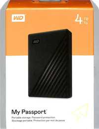 HDD WD  4 TB Black My Passport Portable External Hard Drive - USB 3.0