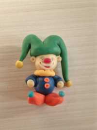 Арт стара фигурка на клоун ръчна изработка от полимерна глина