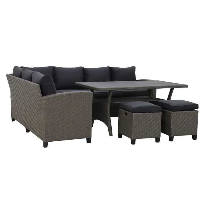 Set mobilier de gradina/terasa canapea/coltar 2 taburete si masa VISTA