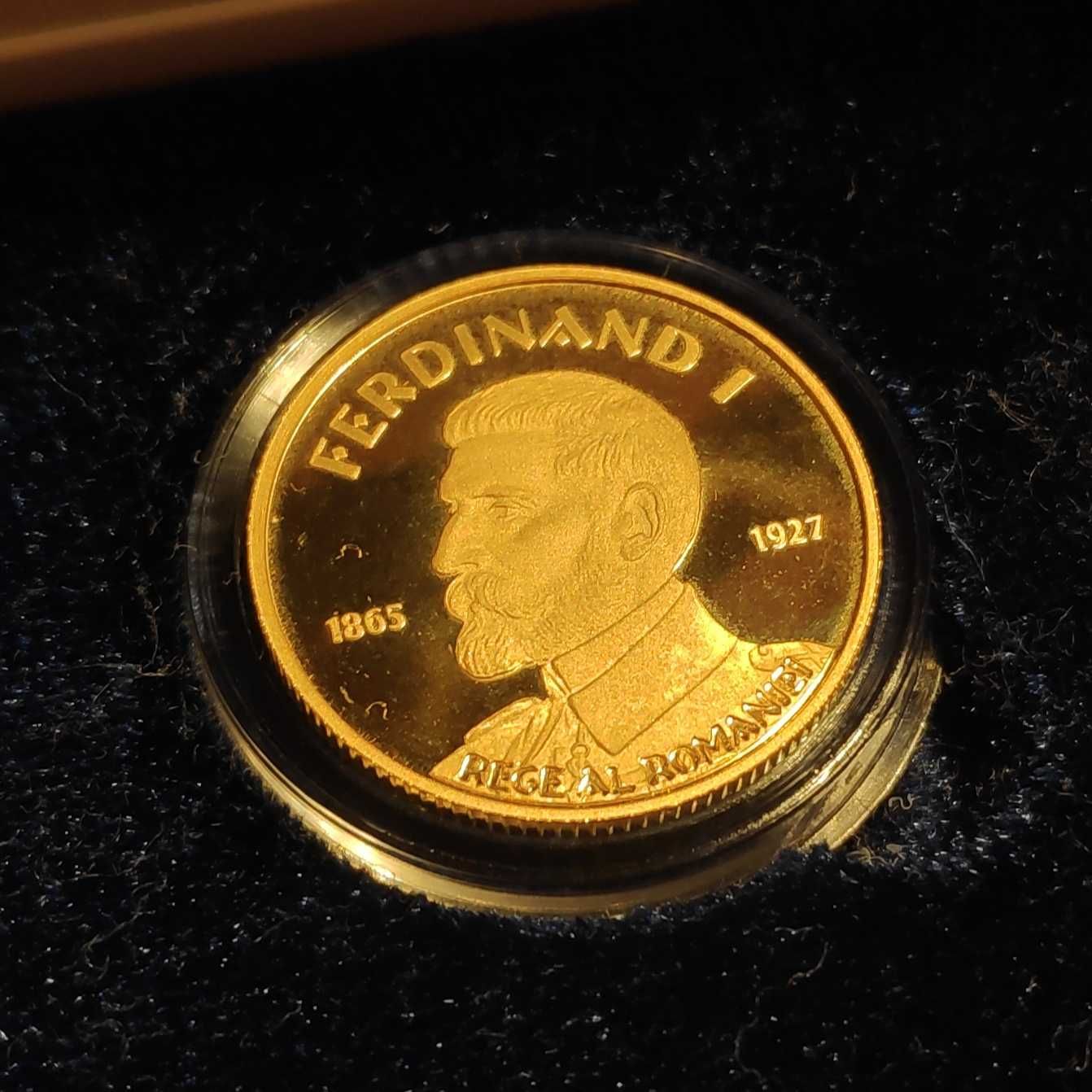 Set BNR 2017 monede proof aur 150 ani naștere Ferdinand tiraj 150 RAR