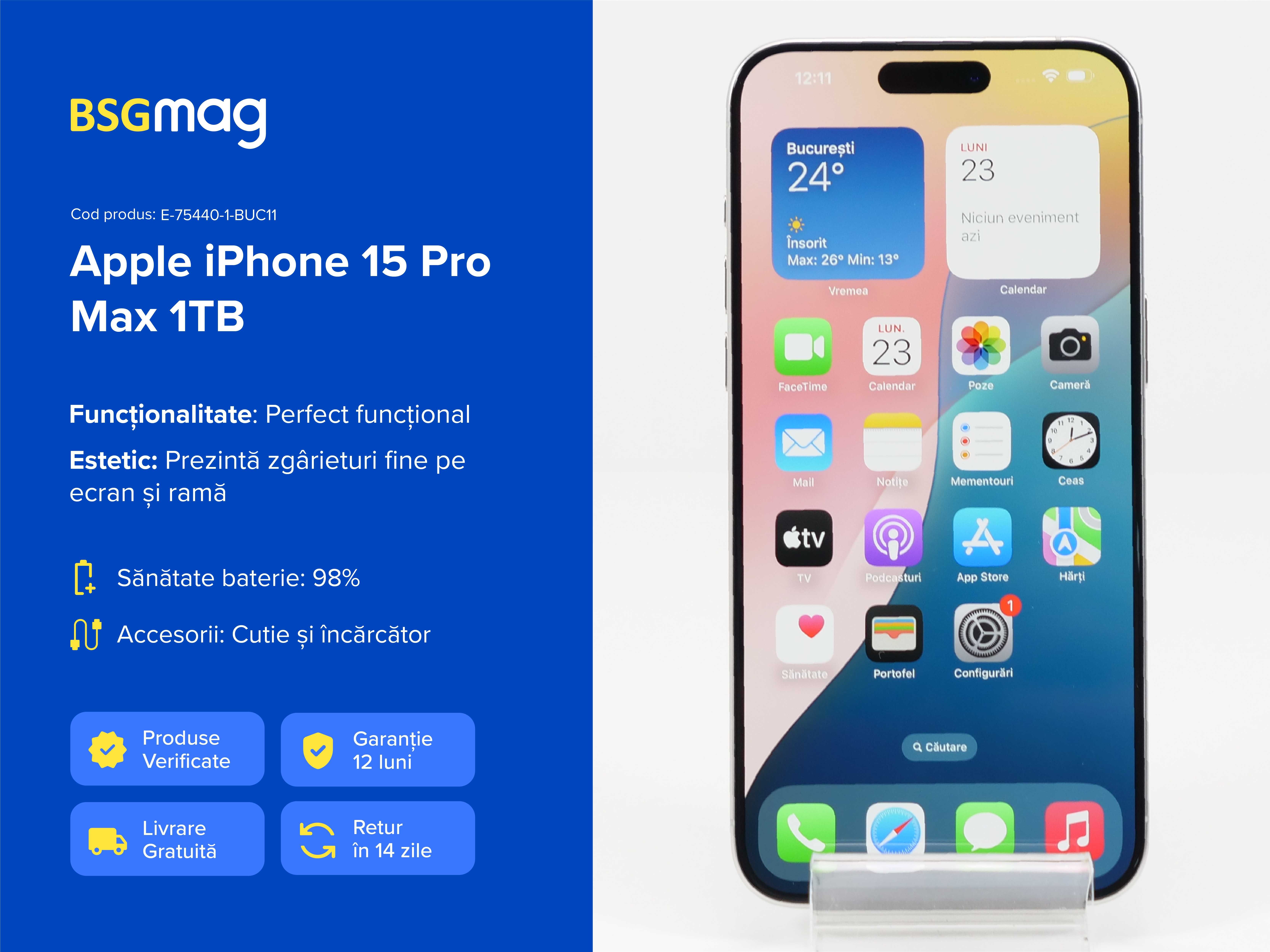 Telefon Apple iPhone 15 Pro Max (1TB) - BSGmag