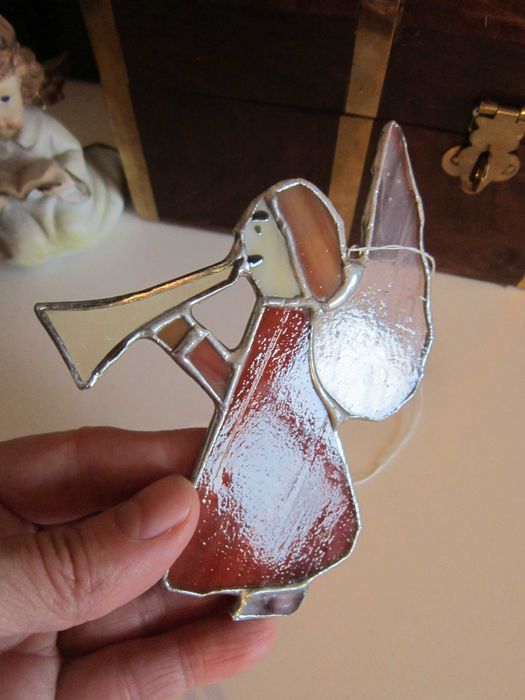 cadou rar Inger vestitor Craciun stil vitralii Tiffany Germany 1970