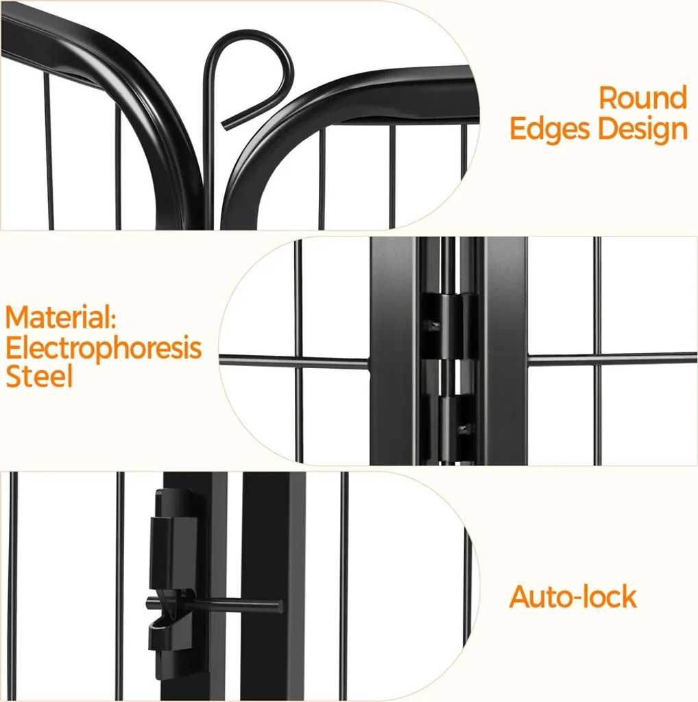 Accesorii animale, Gard, Tarc, catei, iepiri | 592544 Black(6pcs)