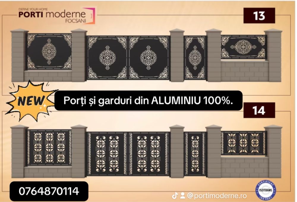 Porți și garduri din aluminiu decupat laser – modele moderne