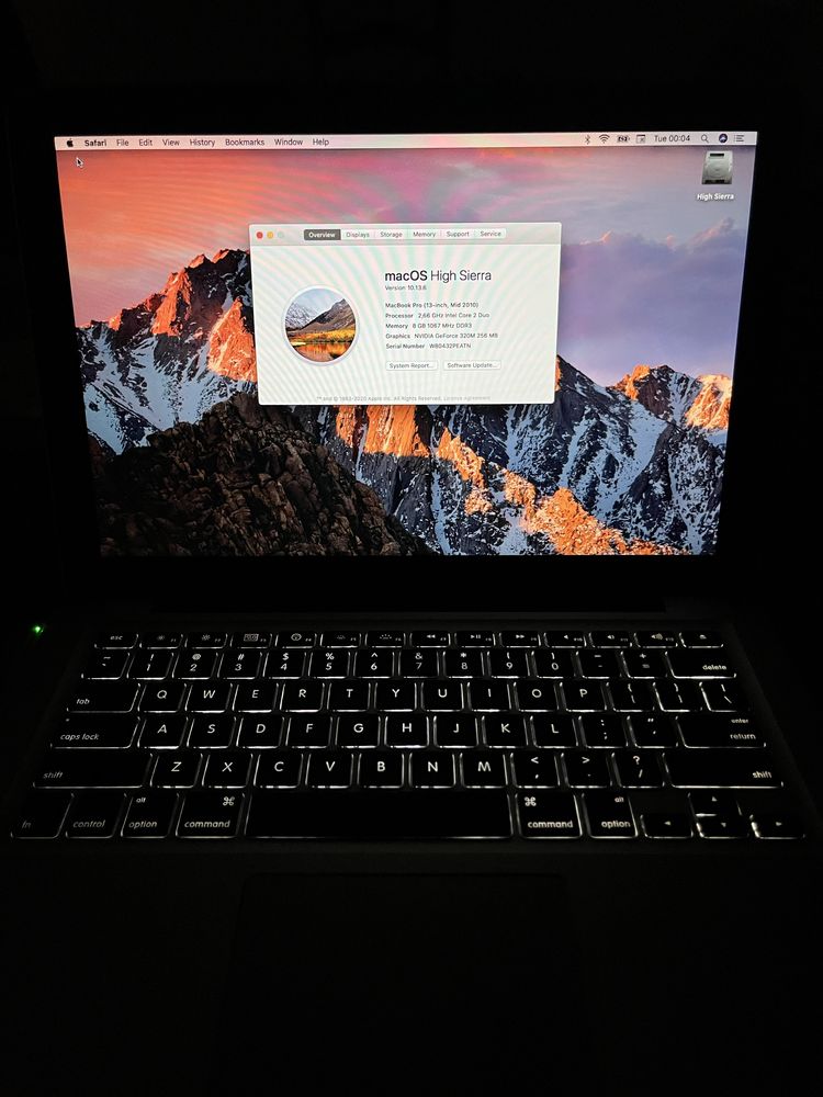 Macbook Pro 2010 ssd 128Gb RAM 8Gb