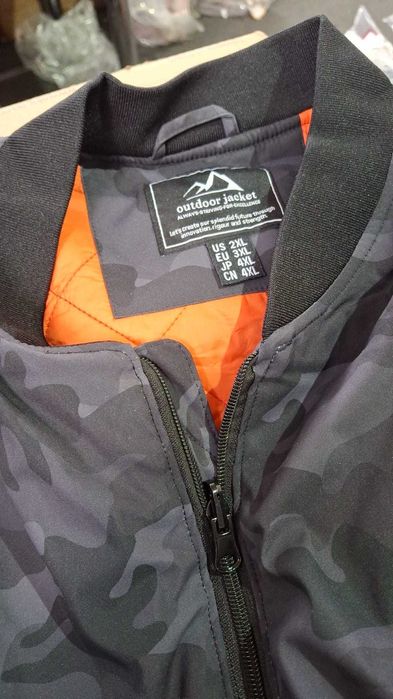 Geaca barbati TACVASEN, marimea 3XL, tip bomber, gri si negru