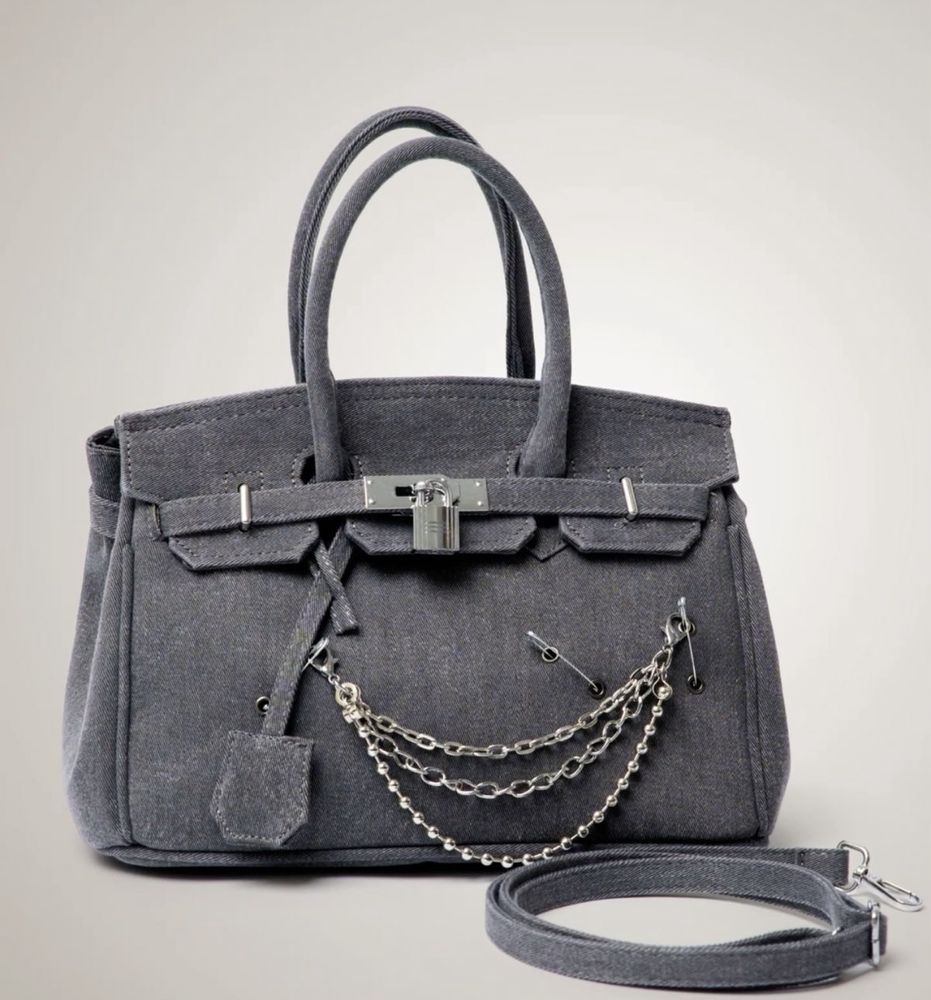 Джинсовая сумка под Hermes + подарочная упаковка