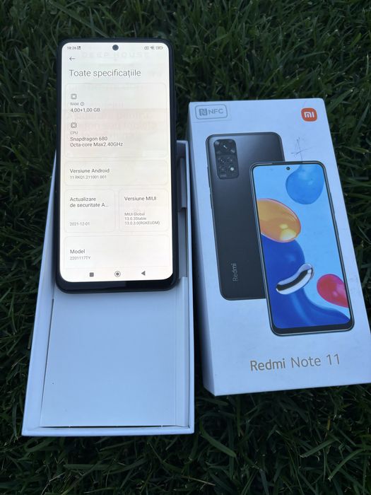 Redmi Note 11 original impecabil 4GB+1GB RAM 64GB ROM perfect function