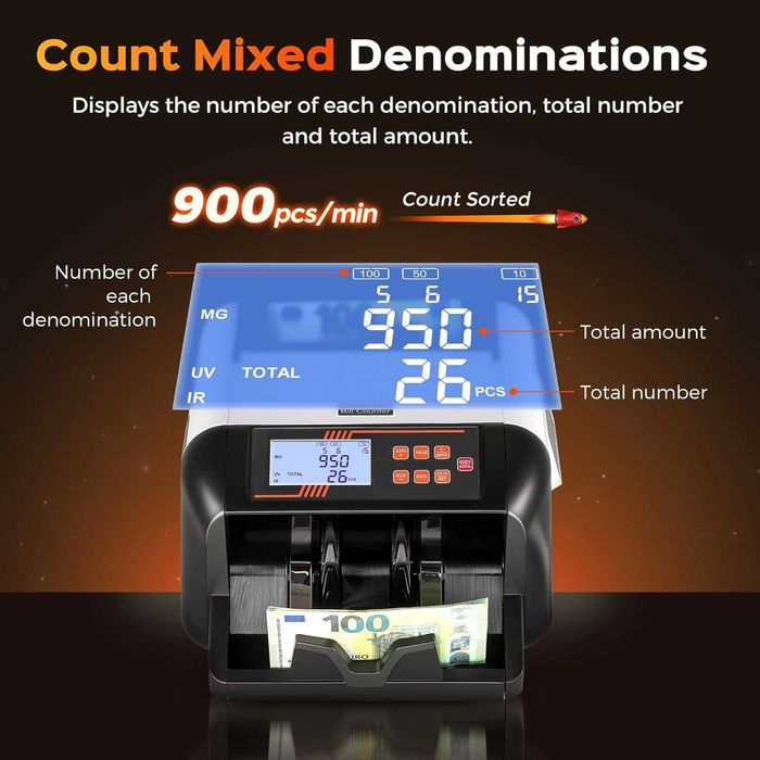 Машина за броене евро банкноти Bonvoisin Money counter