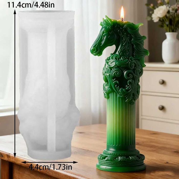 силиконов молд – Свещ „Конска глава върху колонa“