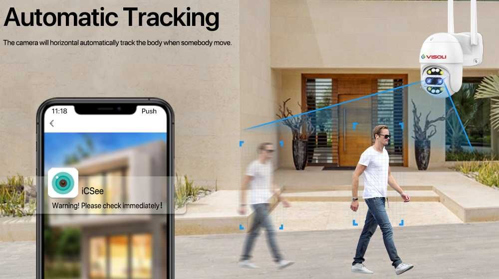 Camera video wifi UHD exterior inregistrare pe card, aplicatie CLOUD