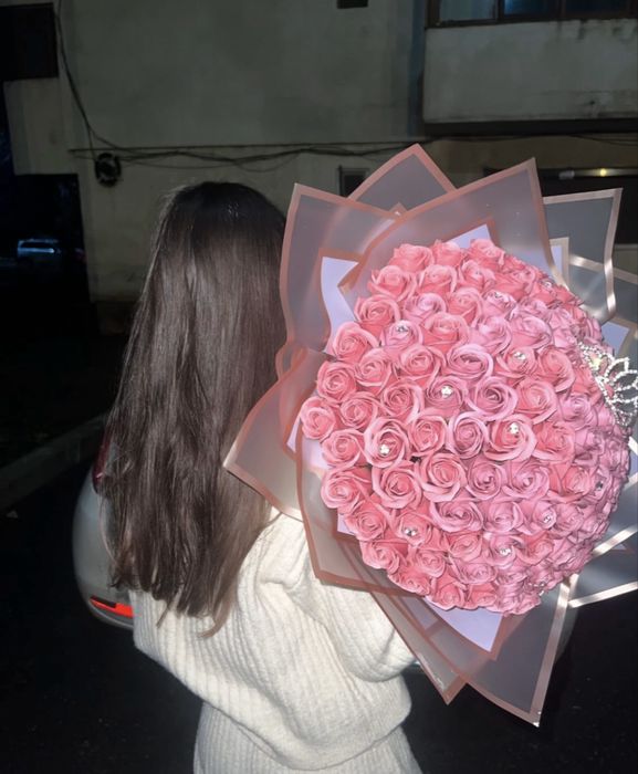 buchete trandafiri sapun buchet cadou personalizat rosu roz sclipici