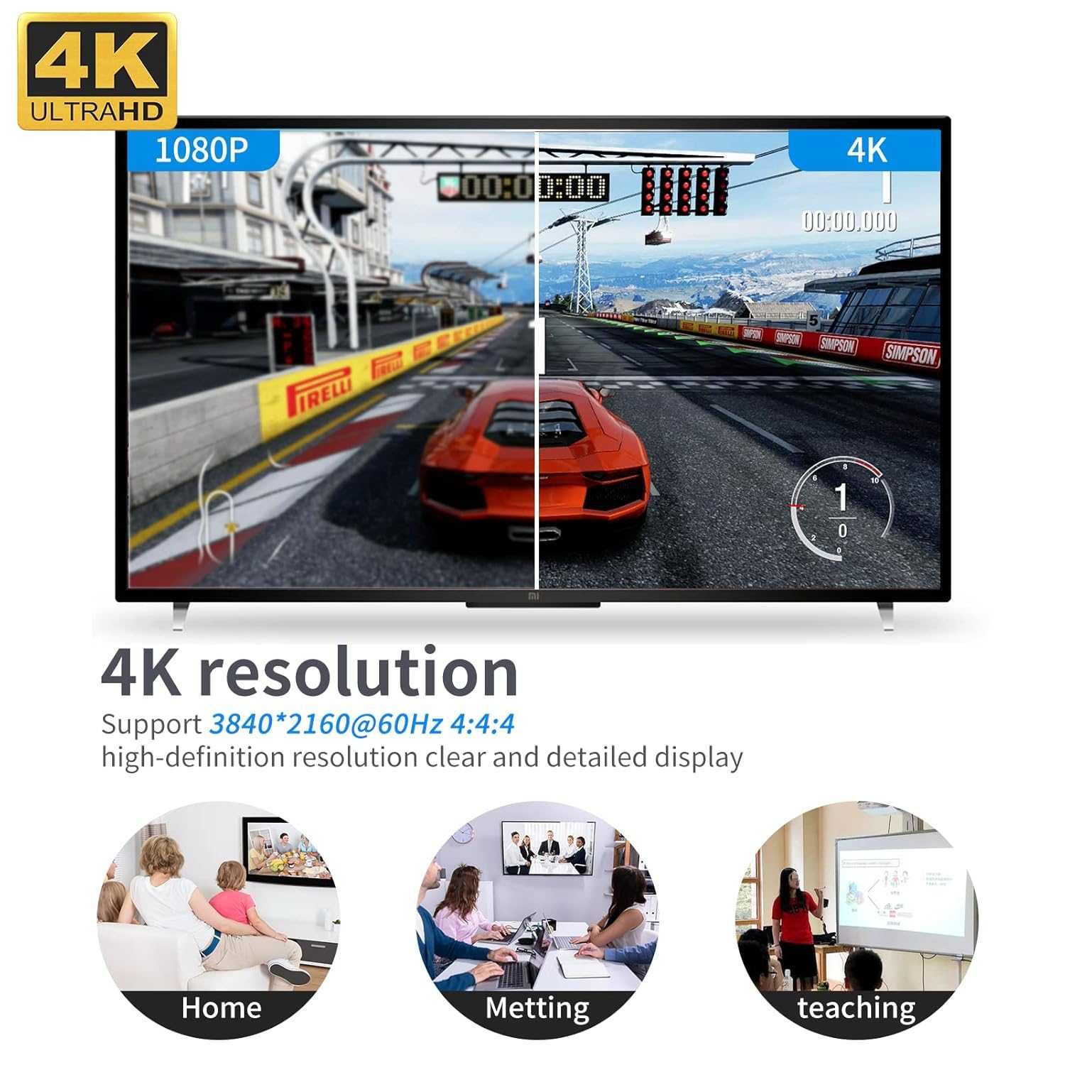 KVM превключвател DisplayPort 4 порта, 4 x DP кабела 4 x USB кабела