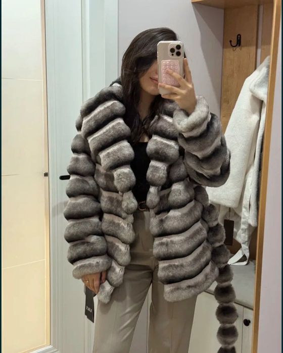Эко шуба шиншилла