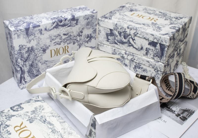 Geanta Dior Saddle alba