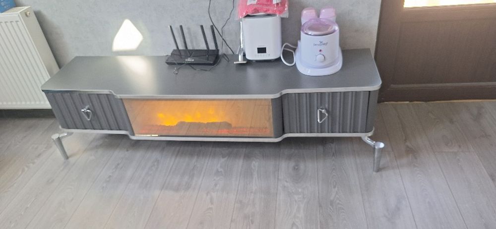 Comoda TV "VELAR" Gri antracit cu semineu electric
  - Model: DCCTV04