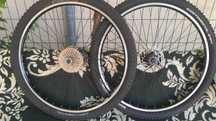 Set roti bicicleta mtb 29 inchi, discuri frana,jante duble,10 pinioane