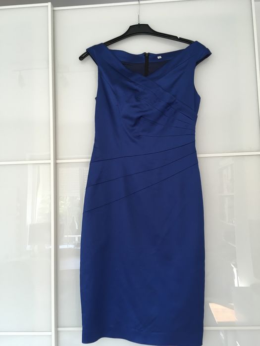 rochie de seara din satin albastru