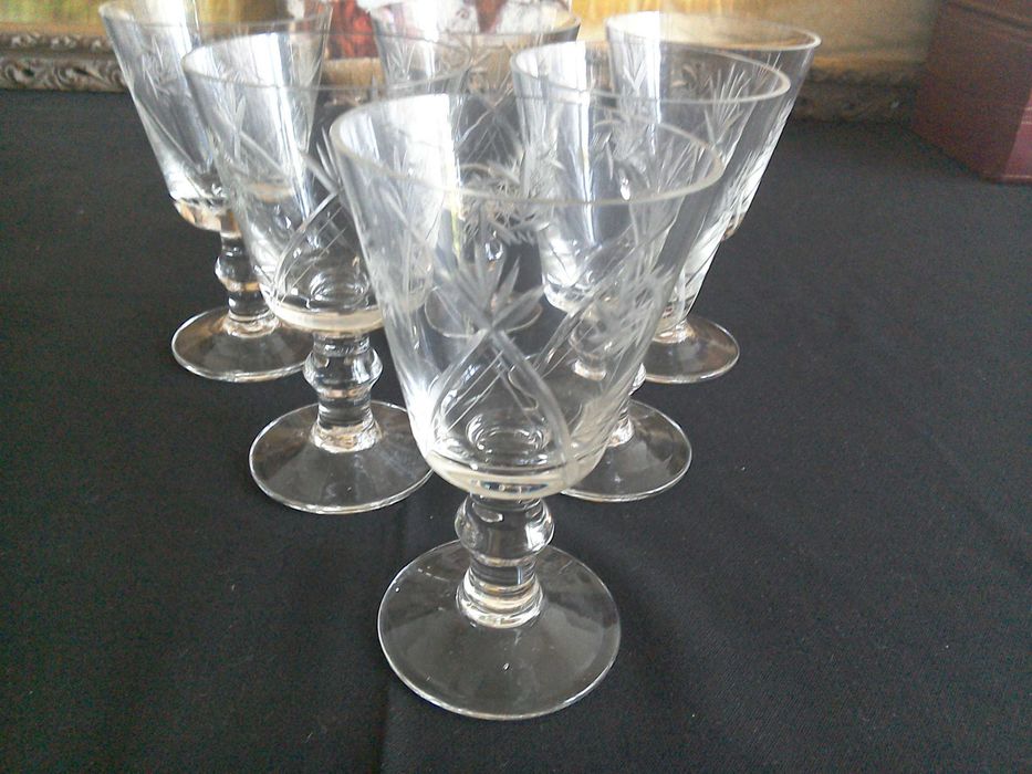 Pahare cristal nobil, bizotate manual - 6 bucăți