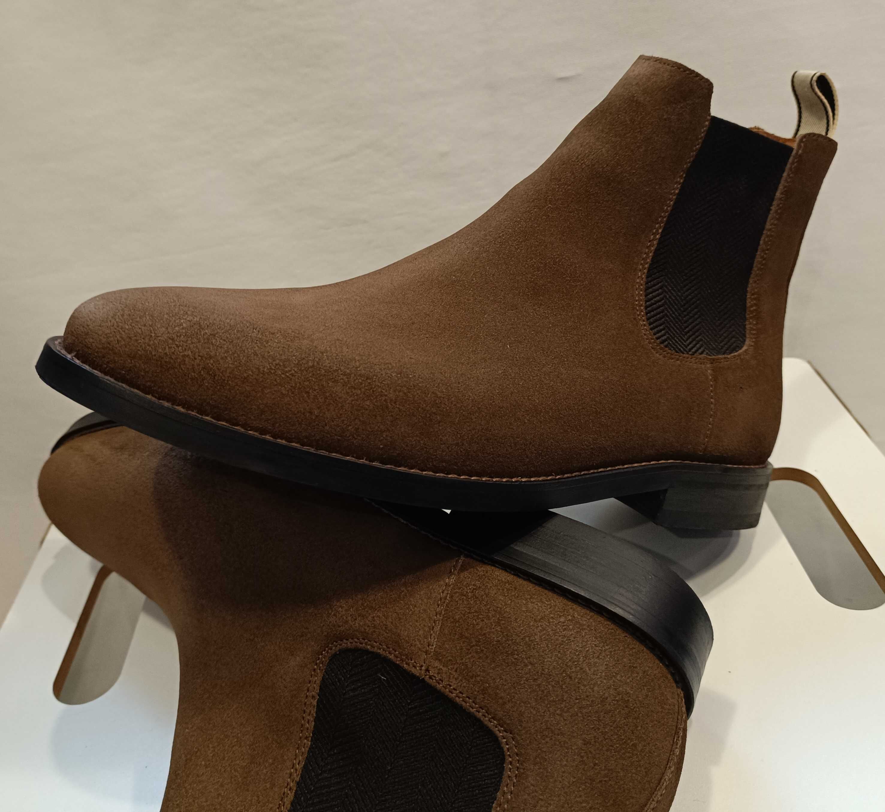 Ghete chelsea 44 plain toe suede GANT NOI piele naturala moale
