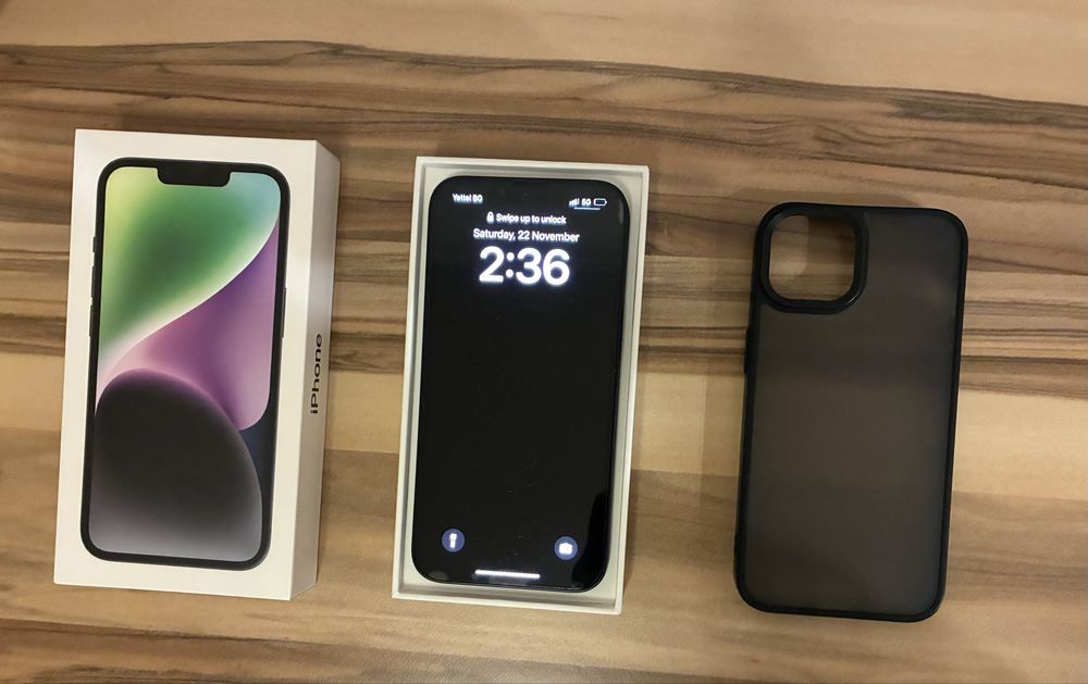Iphone 14 128 GB + зарядно,калъф,протектор