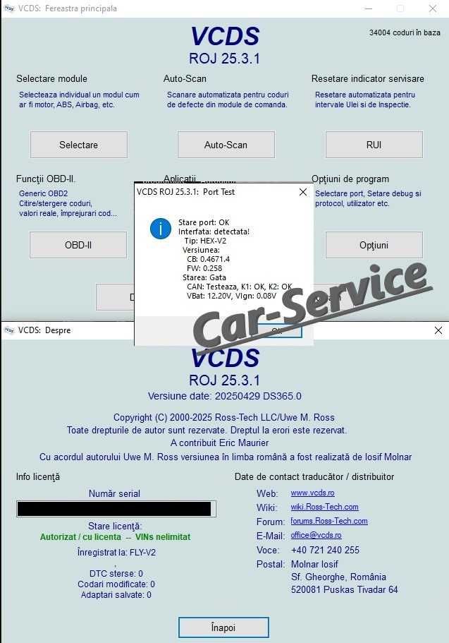 Vagcom Hex V2, ARM STM32F429, VCDS 25.3.1 Engleza Romana, updatabila