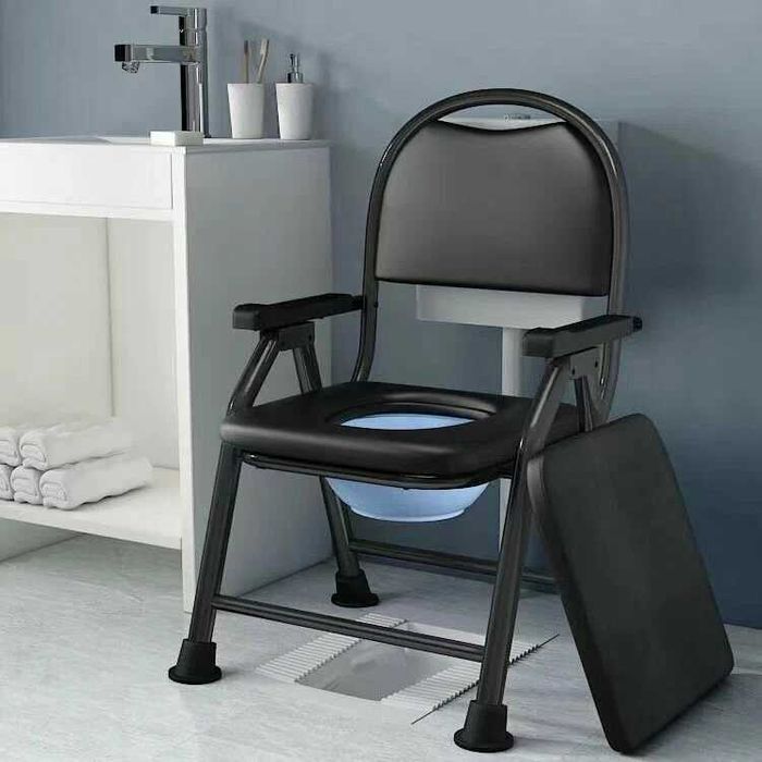 Стулчик унитаз складной кожанный tch-03