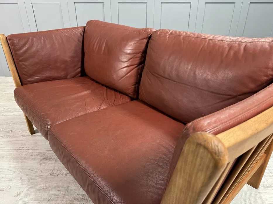 Датски диван 2-ка естествена кожа Д1088-Д