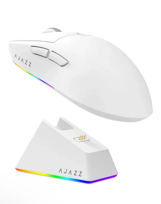 Мышь Ajazz AJ139 V2 белый, Клавиатура Ajazz AK820 Max HE Plus белый