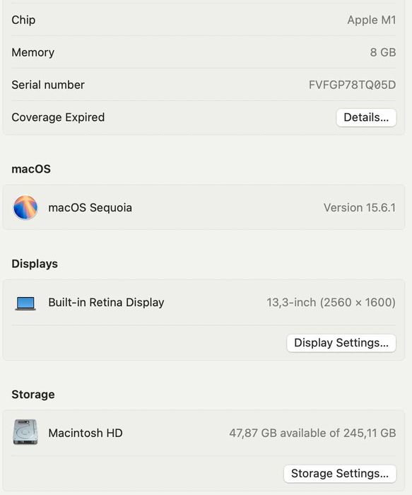 Laptop Apple MacBook Pro 13-inch, Apple M1, 8GB, 256GB