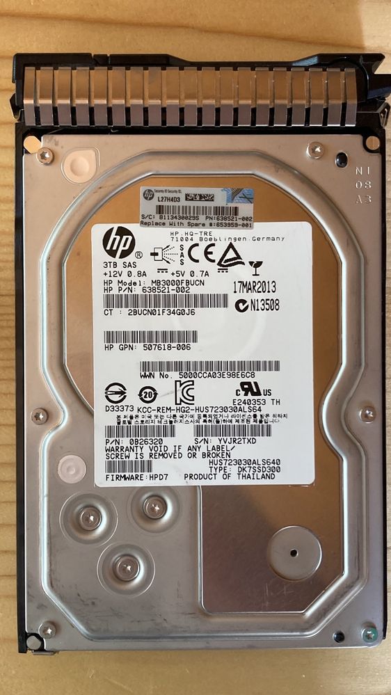 HDD HP 3 TB SAS pentru server / NAS