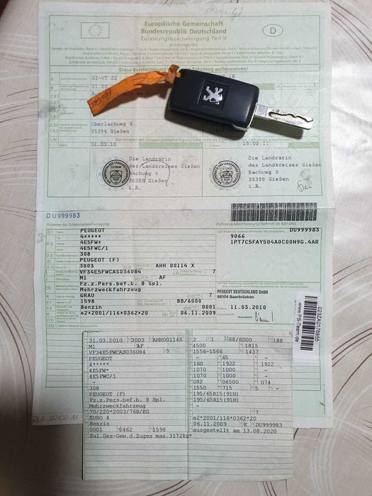 Peuegot 308 SW 1.6 Benzina 120 Cp 2010