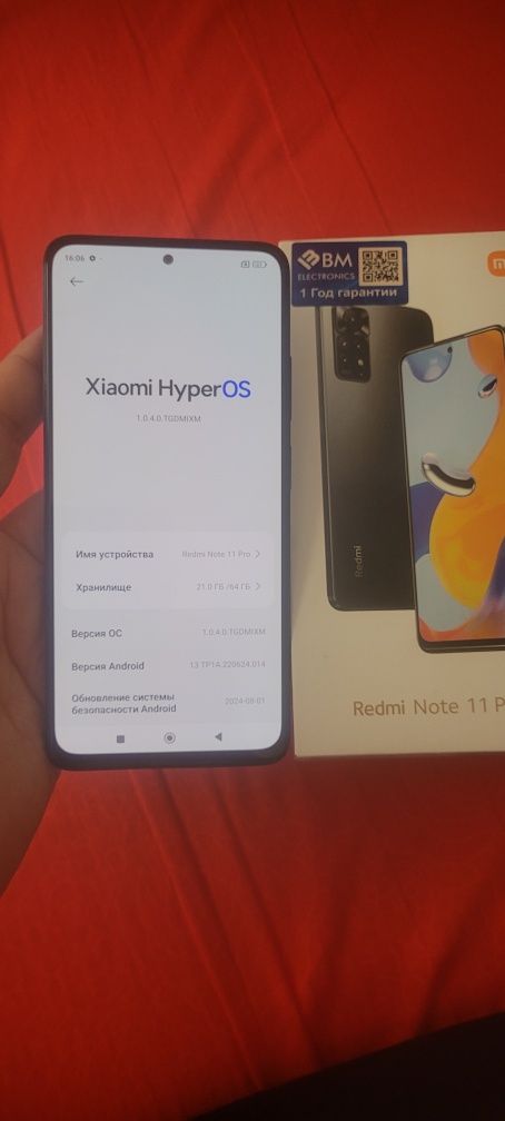Xiaomi Redmi Note 11 Pro 6/64Gb Black Igravoy Karobka Holati Ideal Zor