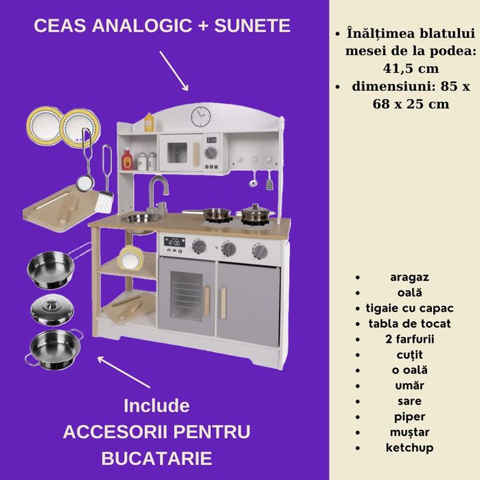 Bucatarie din Lemn pentru Copii de Calitate, Finisaj Estetic