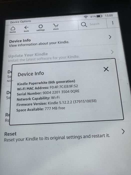 Ebook reader kindle paperwhite DP75SDI 6th generation