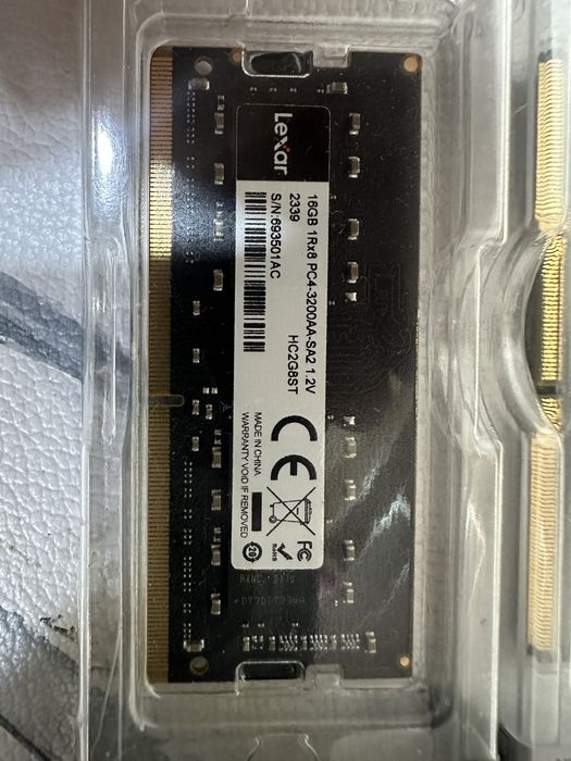 LEXAR 16gb DDR4 3200 SO-DIMM новые