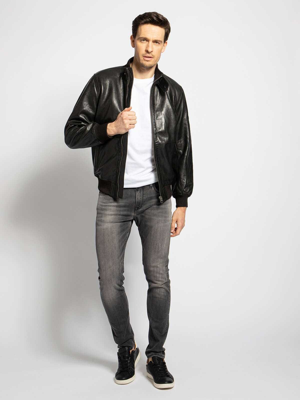 Geaca Jacheta Scurta Piele Neagra Pepe Jeans Leather Jacket RRP-250EUR