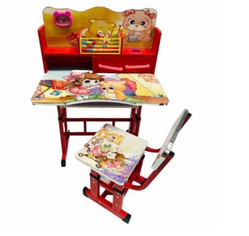 Birou copii+scaunel, accesorii si sertar,fete/baieti ,reglabil 2-11ani