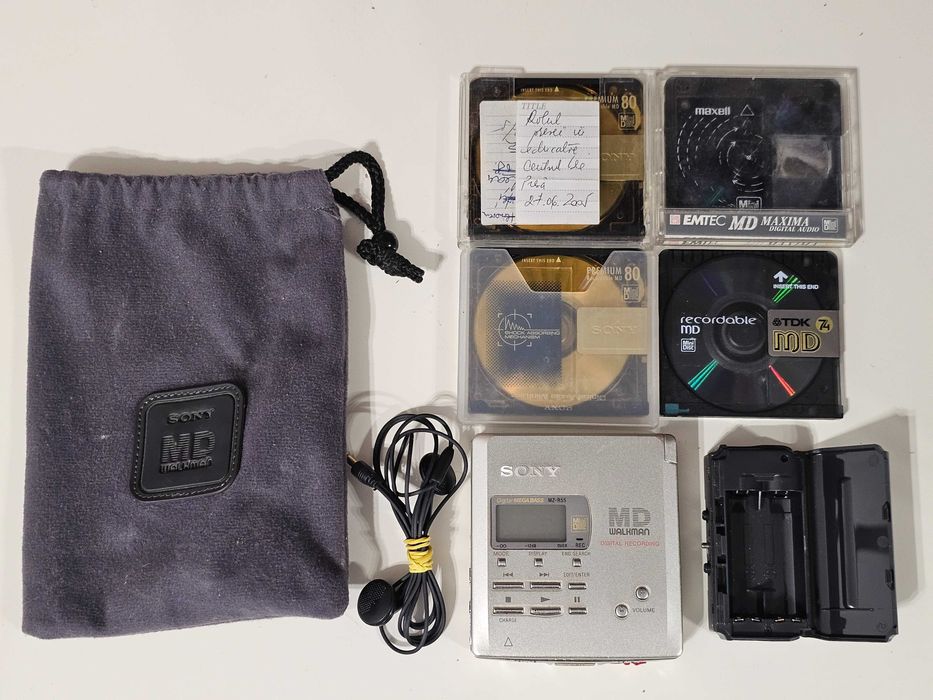 Colectie Vintage Sony Walkman MiniDisc MZ R55 complet