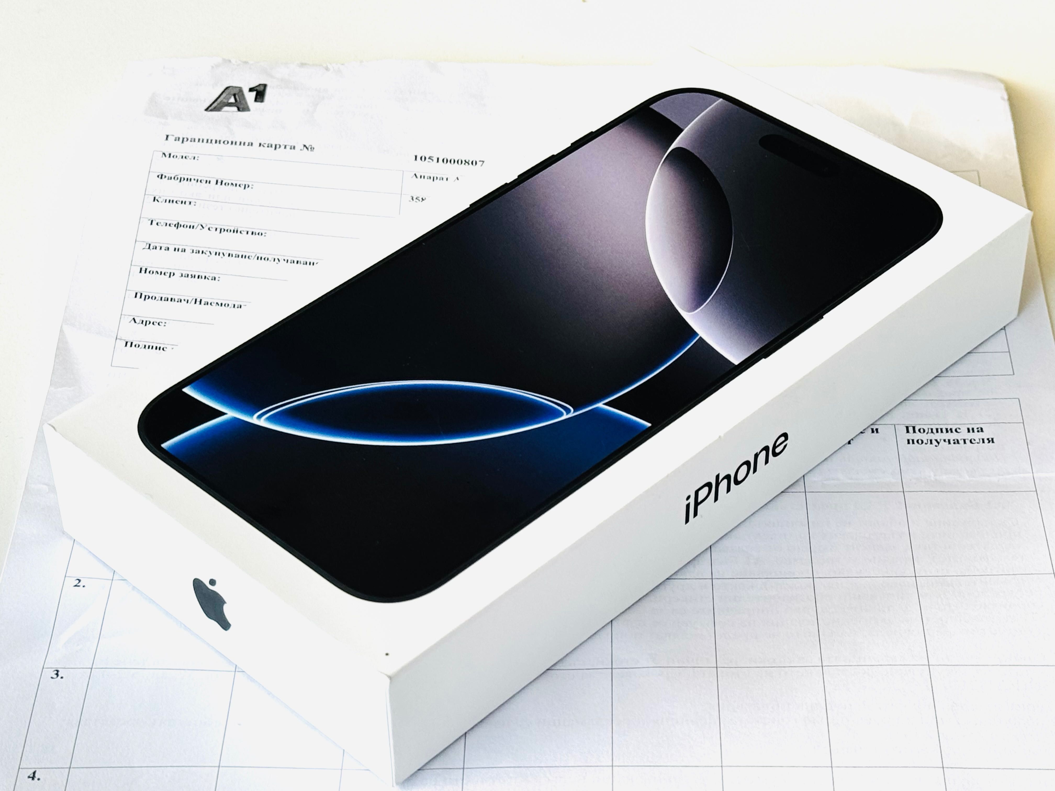 НОВ! Iphone 16 Pro Max 256GB Black Titanium Гаранция 2 години