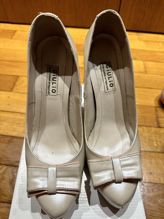 Pantofi cu toc si platforma 38 piele