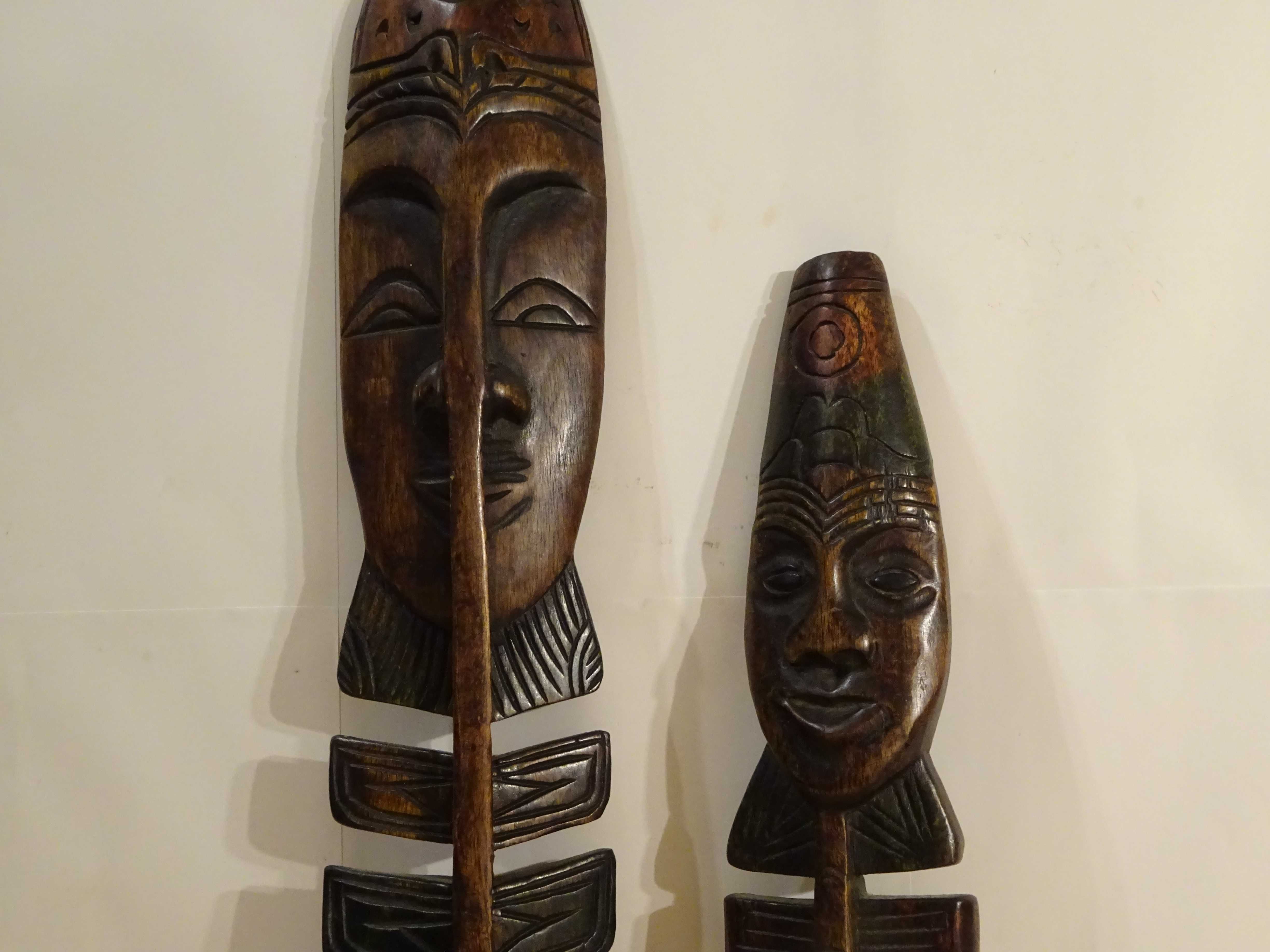 Masti tribale africane vechi |lemn sculptat, pictat| Rare