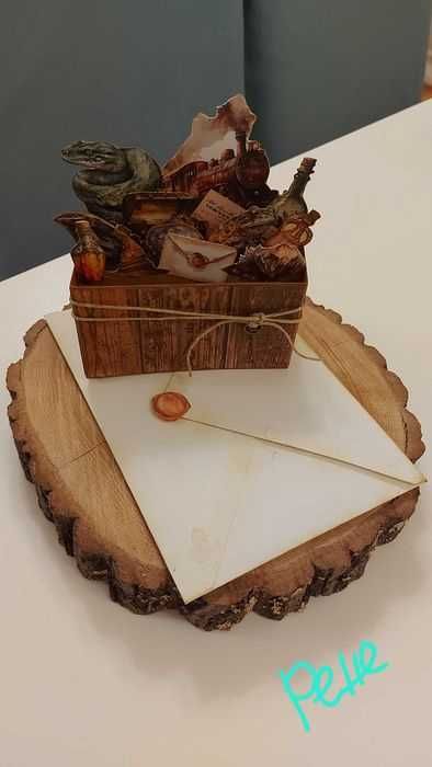 Изскачаща кутия картичка Хари Потър, Harry Potter, ръчно изработена